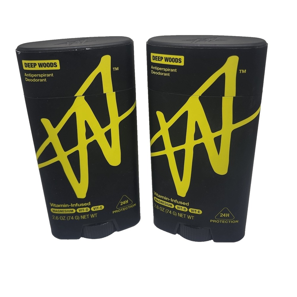 W By Jake Paul Mens Antiperspirant Deodorant Deep Woods Black Yellow 2.6oz Lot 2